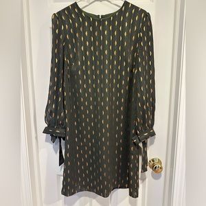 Banana Republic Green and Gold Half Moon Dress size 10